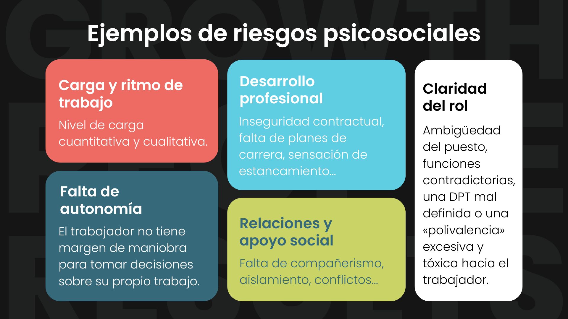 riesgos psicosociales en el trabajo ejemplos